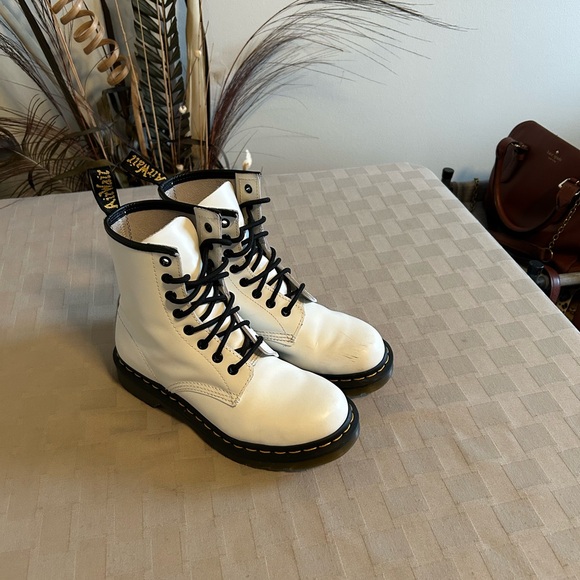 Dr. Martens 1460 Patent Leather Lace Up Combat Boots - Picture 4 of 13